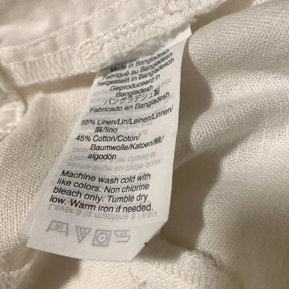 J. CREW FACTORY 4 Inch Linen Cotton Scalloped Hem Short in White - Picture 9 of 11